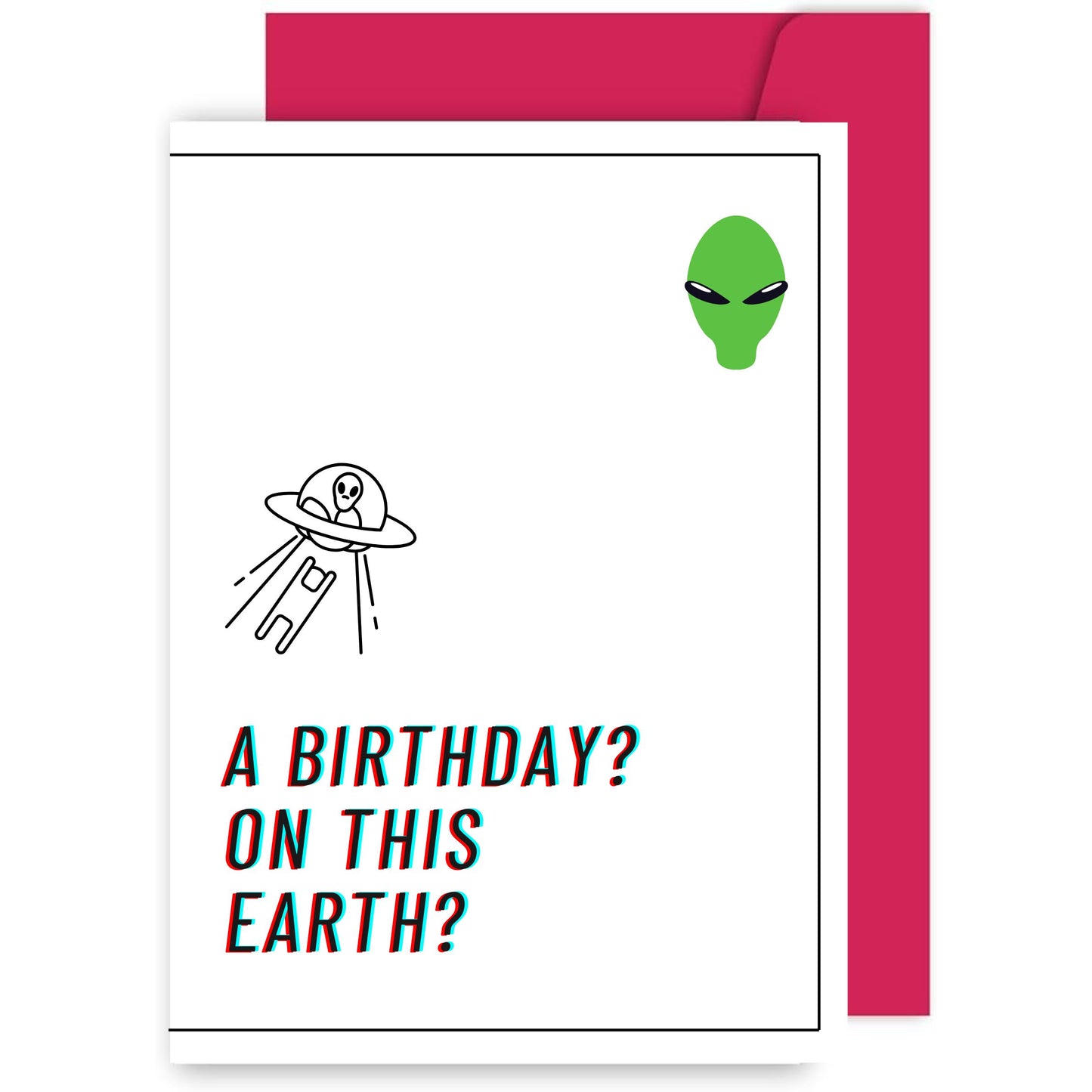 Alien Meme Birthday Card (Digital-Printable)