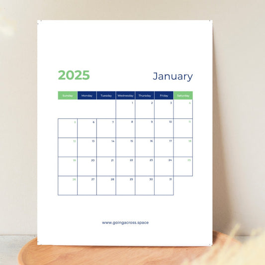 minimalistic printable digital calendar 2025 pdf