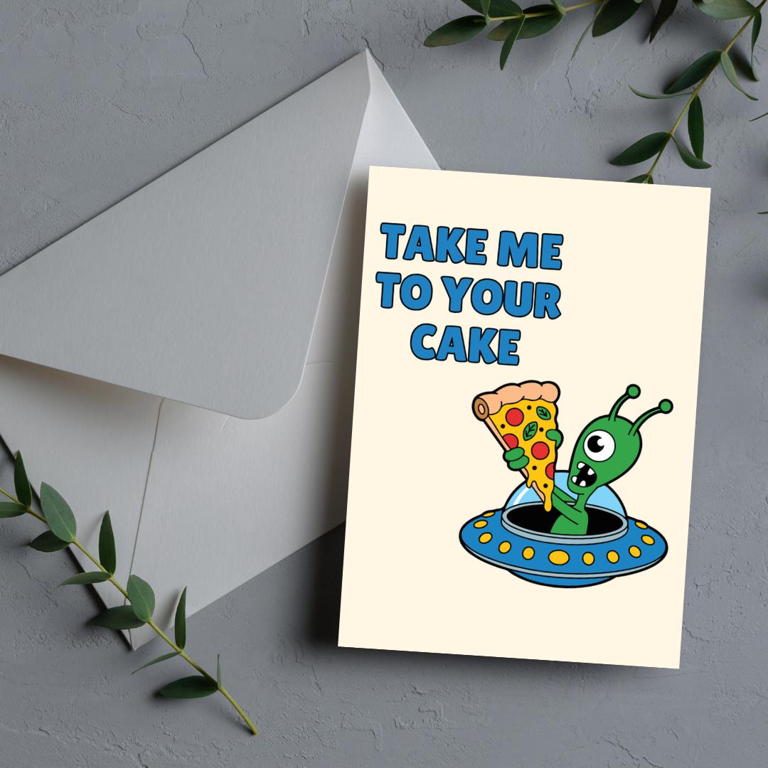 Happy Birthday Funny Alien Card – Digital Download
