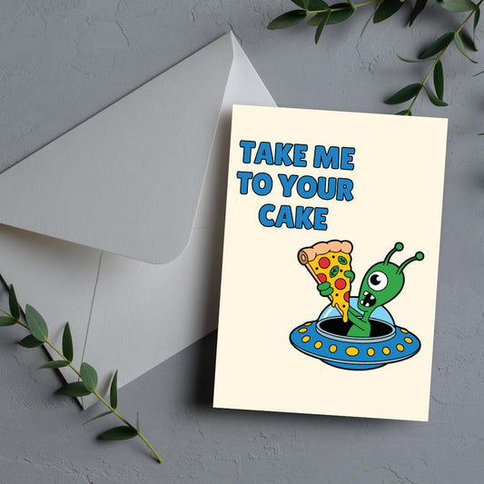 Happy Birthday Funny Alien Card – Digital Download