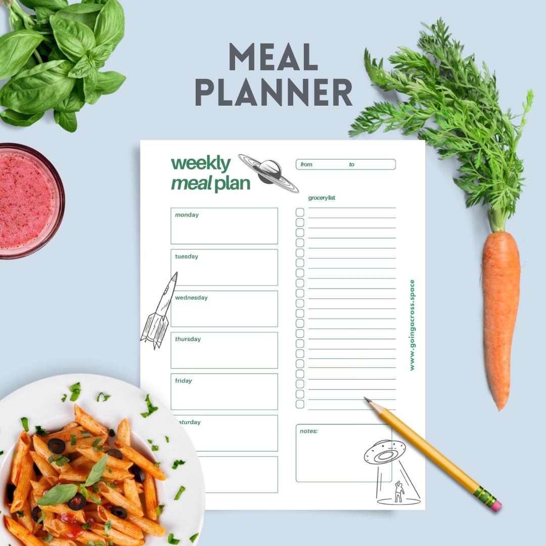 WEEKLY MEAL PLAN Digital Planner -Printable