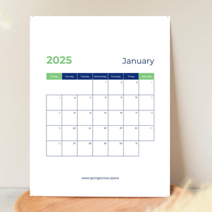 Minimalistic Calendar 2025 Printable