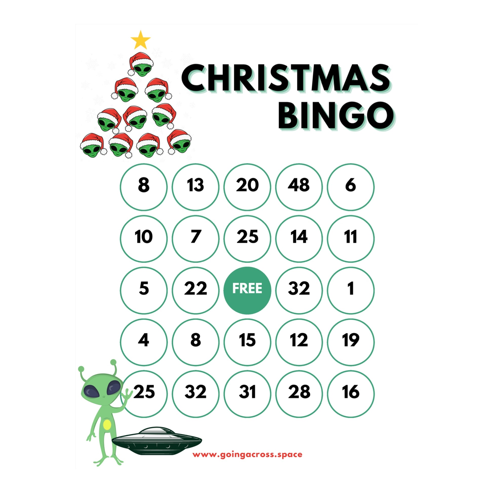 going across christmas bingo cards digital product download pdf