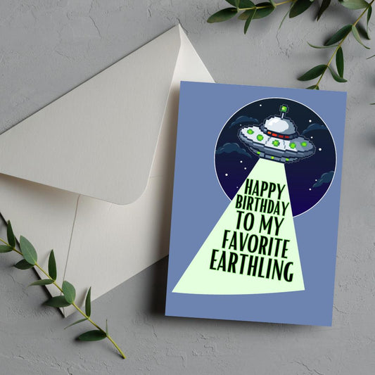 Space Lover Birthday Greeting Card - Digital Download